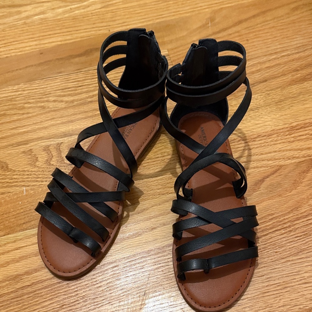 American Eagle Outfitters Black Strappy Sandals - Never worn
